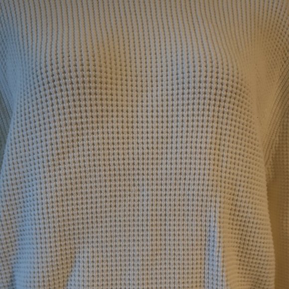Mens Club Monaco White Thick Waffle Knit Cotton Blend Pullover Sweater L * - Picture 5 of 10